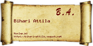 Bihari Attila névjegykártya