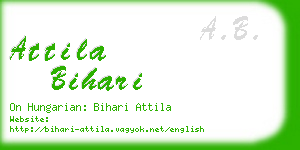 attila bihari business card